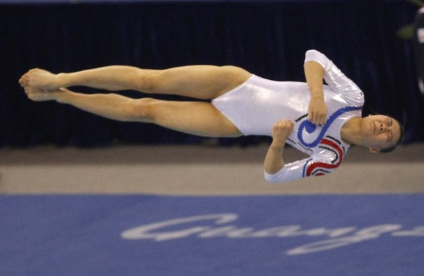 South Korea's Kim Ye-eun performs a routine on the floor during the women's artistic gymnastics at the 16th Asian Games in Guangzhou, Guangdong province