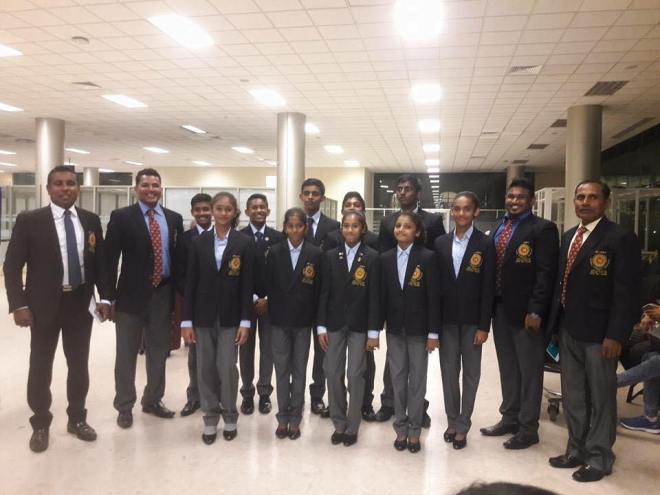 Sri Lankan men’s and women’s teams en route to Namibia