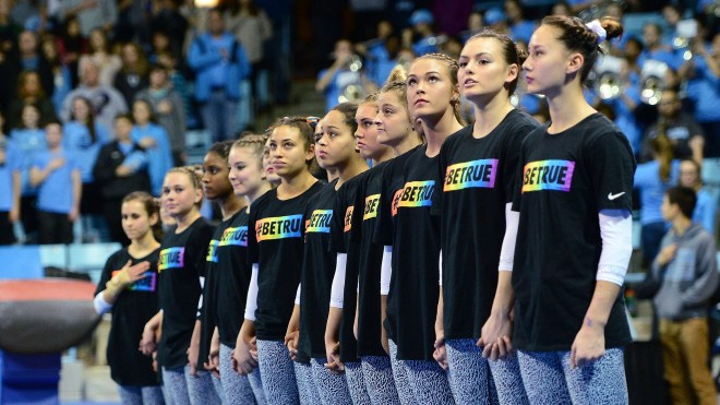 national anthem University of North Carolina Gymnastics v Florida Carmichael Arena Chapel Hill, NC Friday, January 20, 2017